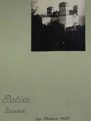 Zámek Račice - 1925 - pohled z boku