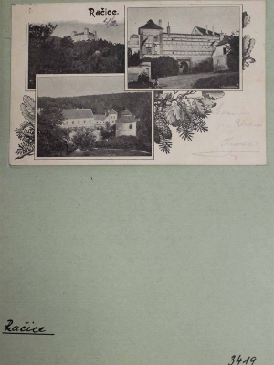 Zámek Račice - pohlednice zámku