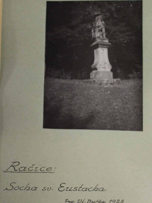 Zámek Račice - socha svatého Eustacha