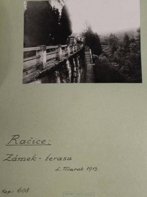 Zámek Račice - 1913 - terasa zámku
